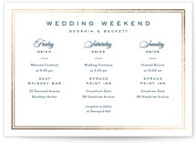 Anchored Foil-Pressed Petite Wedding Weekend Itinerary Cards