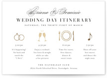 Gilded Ampersand Foil-Pressed Petite Wedding Weekend Itinerary Cards