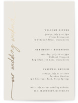silk Foil-Pressed Petite Wedding Weekend Itinerary Cards
