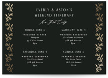 Majesty Foil-Pressed Petite Wedding Weekend Itinerary Cards