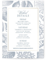 Seashore Foil-Pressed Petite Wedding Weekend Itinerary Cards