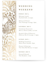By the Seashore Foil-Pressed Petite Wedding Weekend Itinerary Cards