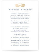 Swan Song Foil-Pressed Petite Wedding Weekend Itinerary Cards
