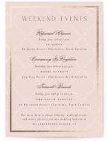 Scallop Monogram Foil-Pressed Petite Wedding Weekend Itinerary Cards
