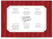 Moiré Foil-Pressed Petite Wedding Weekend Itinerary Cards