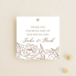 Blooming Peonies Wedding Favor Tags