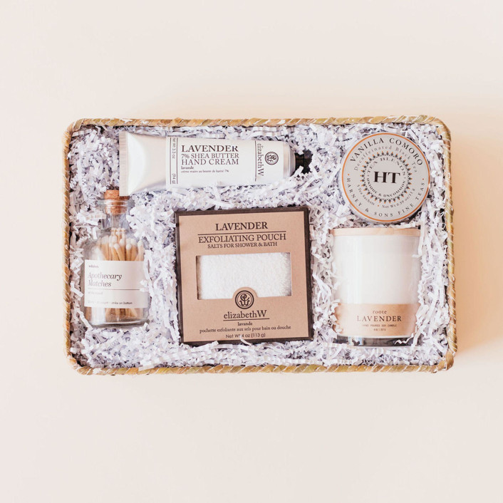 Relax + Retreat Gift Box Gift Boxes by Lavender and Pine Gifting Minted