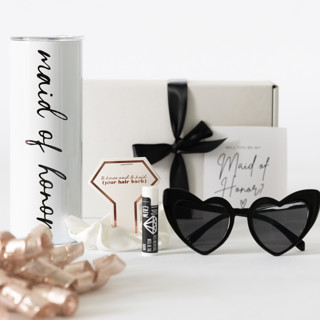 Black and White Matron of Honor Proposal Gift Gift Boxes
