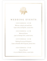 Hydrangea bloom Foil-Pressed Grand Wedding Weekend Itinerary Cards