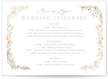 Victorian Trellis Foil-Pressed Grand Wedding Weekend Itinerary Cards