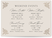 dancing in the garden Foil-Pressed Grand Wedding Weekend Itinerary Cards