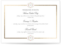 Embrace Foil-Pressed Grand Wedding Weekend Itinerary Cards
