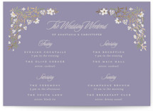 FairyTale.. Foil-Pressed Grand Wedding Weekend Itinerary Cards