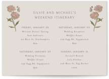 Parisian Garden Foil-Pressed Grand Wedding Weekend Itinerary Cards