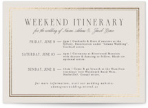 Grace Foil-Pressed Grand Wedding Weekend Itinerary Cards