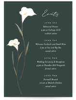 Elegant Lillies Foil-Pressed Grand Wedding Weekend Itinerary Cards