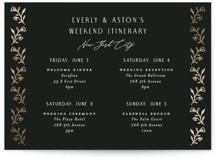 Majesty Foil-Pressed Grand Wedding Weekend Itinerary Cards