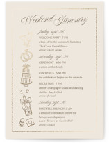 Seaside Foil-Pressed Grand Wedding Weekend Itinerary Cards