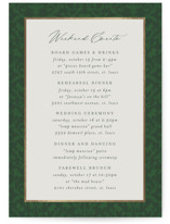 grandeur Foil-Pressed Grand Wedding Weekend Itinerary Cards