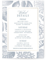 Seashore Foil-Pressed Grand Wedding Weekend Itinerary Cards