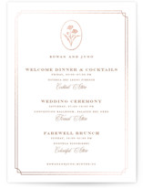 fleu-de-sel Foil-Pressed Grand Wedding Weekend Itinerary Cards