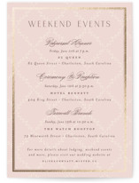 Scallop Monogram Foil-Pressed Grand Wedding Weekend Itinerary Cards