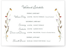 Coastal Bloom Foil-Pressed Grand Wedding Weekend Itinerary Cards