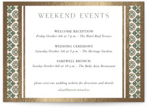 Kareem Foil-Pressed Grand Wedding Weekend Itinerary Cards