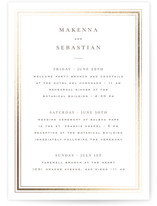 Hampton Foil-Pressed Grand Wedding Weekend Itinerary Cards