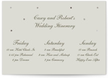 Pearls Foil-Pressed Grand Wedding Weekend Itinerary Cards