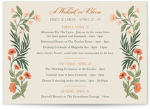 Garden Heirloom Wedding Weekend Itinerary Cards