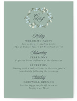 Trailing Garden Wedding Weekend Itinerary Cards