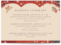 Japanese Textile Wedding Weekend Itinerary Cards