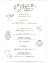 Woods Wedding Weekend Itinerary Cards