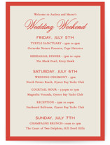 Kitty Hawk Wedding Weekend Itinerary Cards