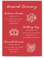 Love in Bloom Wedding Weekend Itinerary Cards