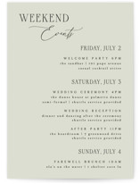 Scripted Initials Wedding Weekend Itinerary Cards