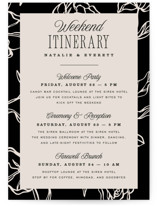 Linea Wedding Weekend Itinerary Cards