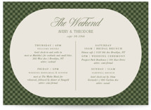 Literary Wedding Weekend Itinerary Cards