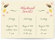 Romantic Tropical Wedding Wedding Weekend Itinerary Cards