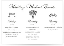Chic Union Wedding Weekend Itinerary Cards