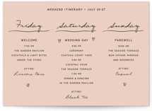 Ballpoint Suite Wedding Weekend Itinerary Cards