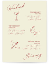 Elizabeth Wedding Weekend Itinerary Cards