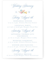 Everlasting Romance Wedding Weekend Itinerary Cards