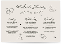 Felicity Wedding Weekend Itinerary Cards