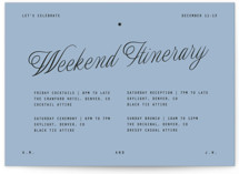 Cheers Wedding Weekend Itinerary Cards