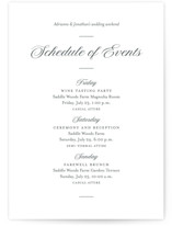 Together Always Wedding Weekend Itinerary Cards