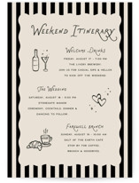 Lovers Wedding Weekend Itinerary Cards