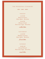 Borders Wedding Weekend Itinerary Cards