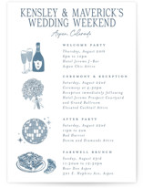 Mountain Toile Wedding Weekend Itinerary Cards